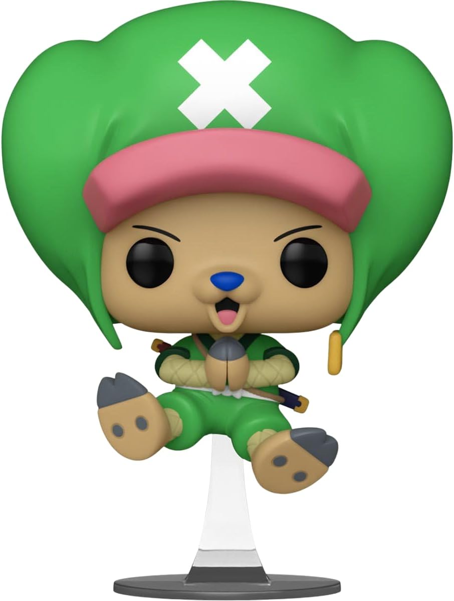 A Funko Pop! vinyl figure of Tony Tony Chopper from the anime One Piece, shown on a clear display stand against a plain white background.
