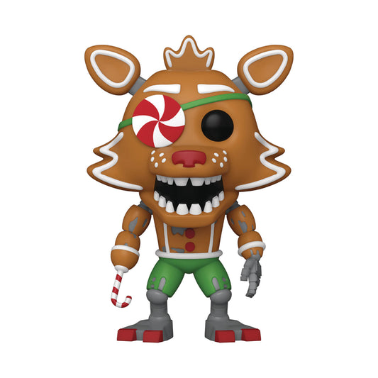 Animated character with a candy cane and peppermint candy on a white background