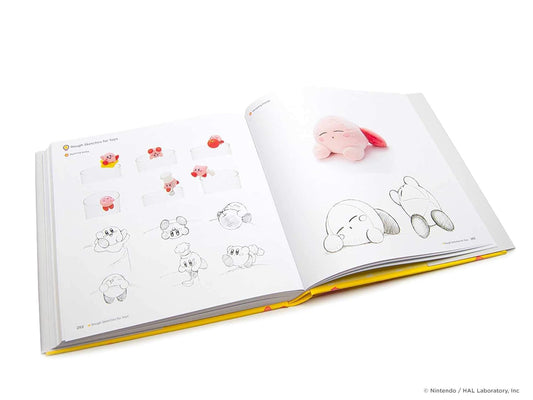 Open book with illustrations of cartoon characters on a white background
