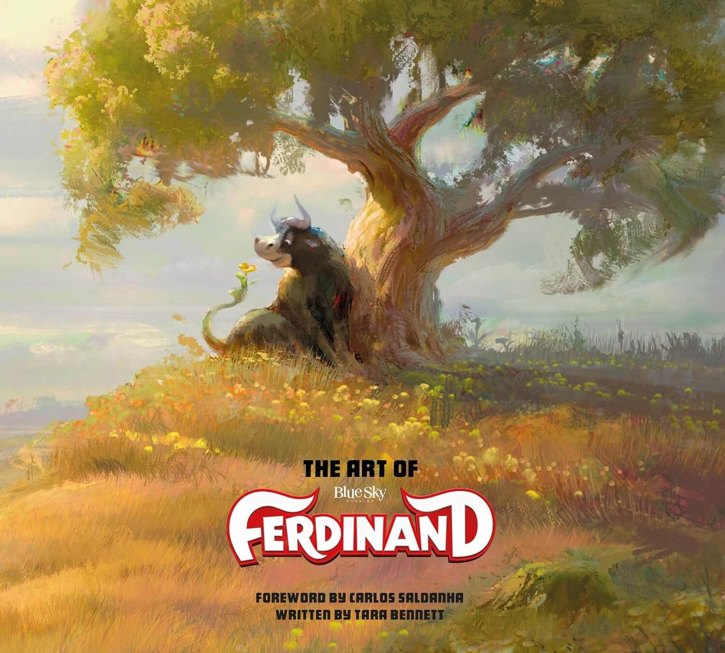 Illustration of a bull under a large tree with 'The Art of Ferdinand' branding.