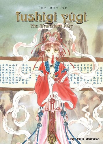 Book cover of 'The Art of Fushigi Yugi: The Mysterious Play' with an illustrated character in traditional attire.