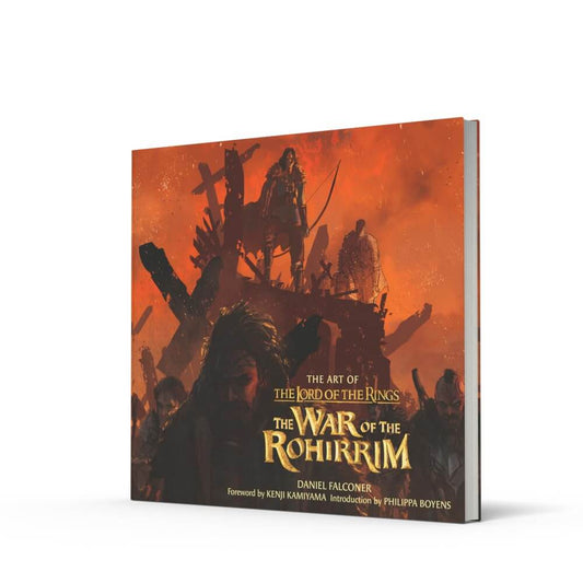 The Art of the Lord of the Rings: The War of the Rohirrim book cover shown as a 3D product mockup on a white background.