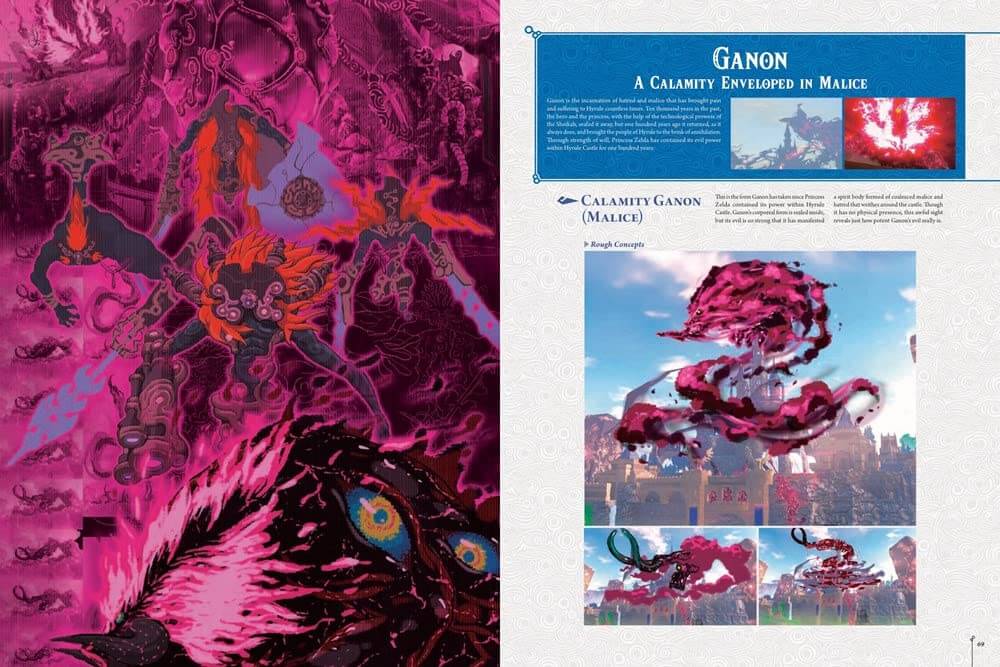 Illustration of Ganon from The Legend of Zelda, with text and images on a white background.