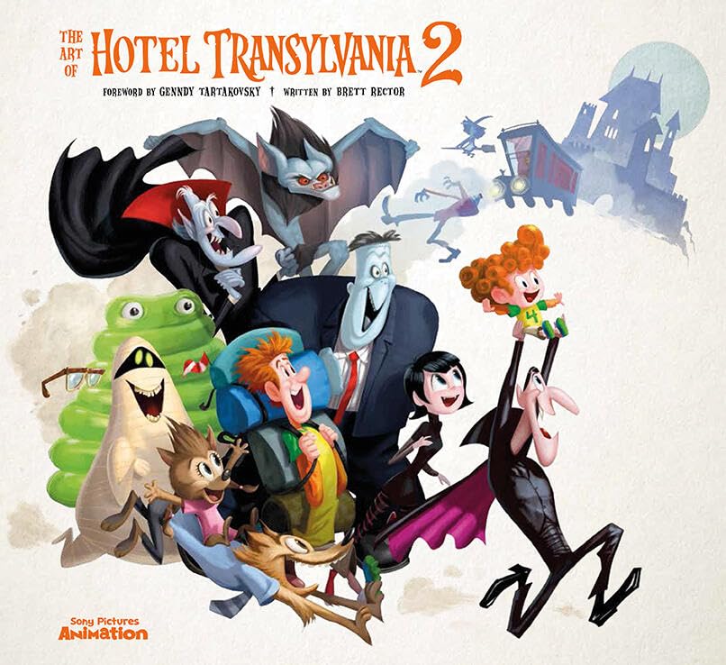 Cover of 'The Art of Hotel Transylvania 2' featuring animated characters from the movie.
