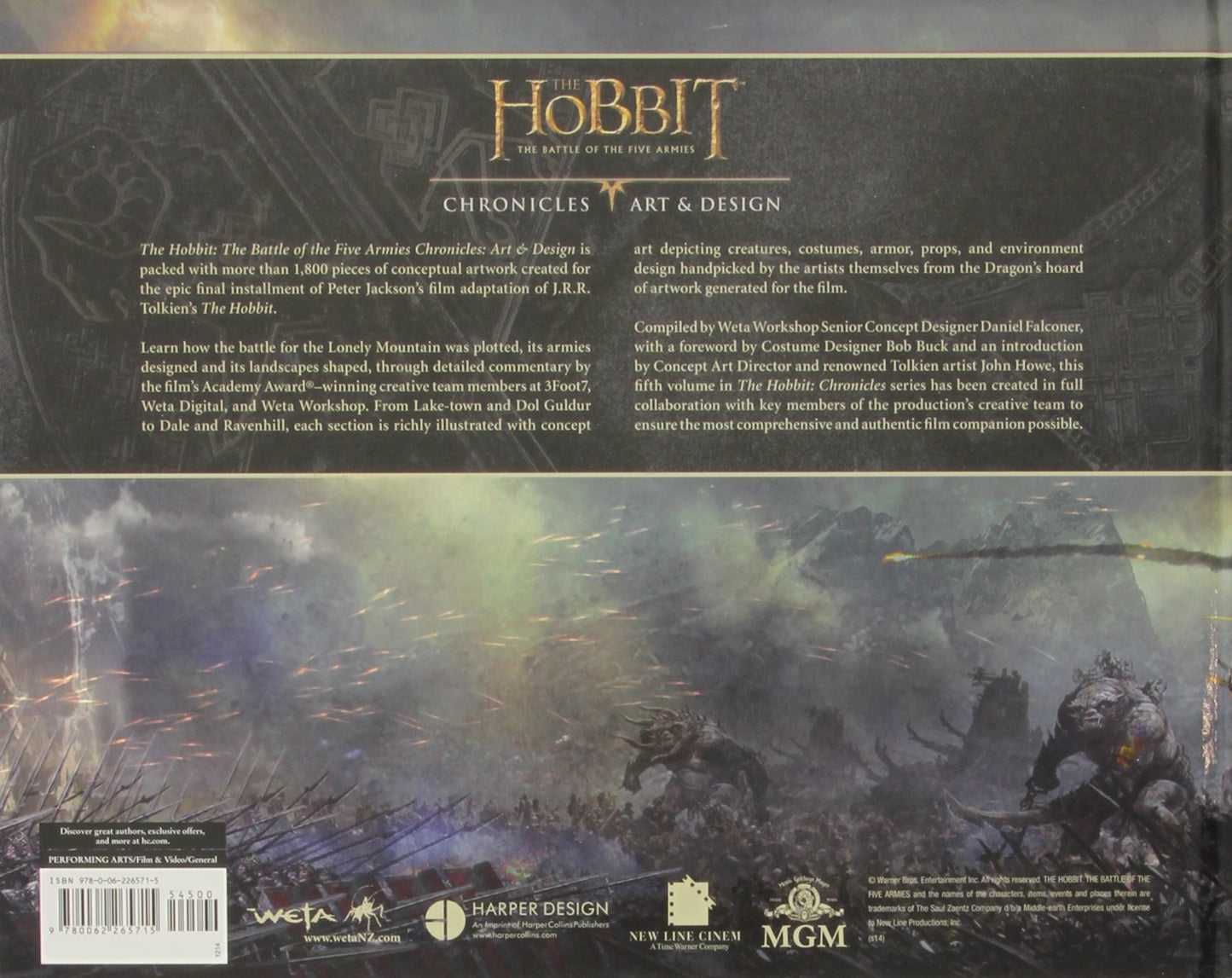 HOBBIT BATTLE OF THE FIVE ARMIES CHRONICLES ART & DESIGN HC