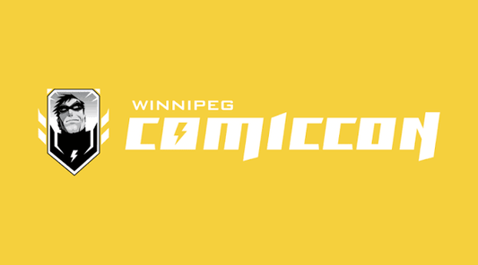 Winnipeg Comiccon official banner logo for Labyrinth Books vendor exhibit featuring imported art books and Pokémon TCG