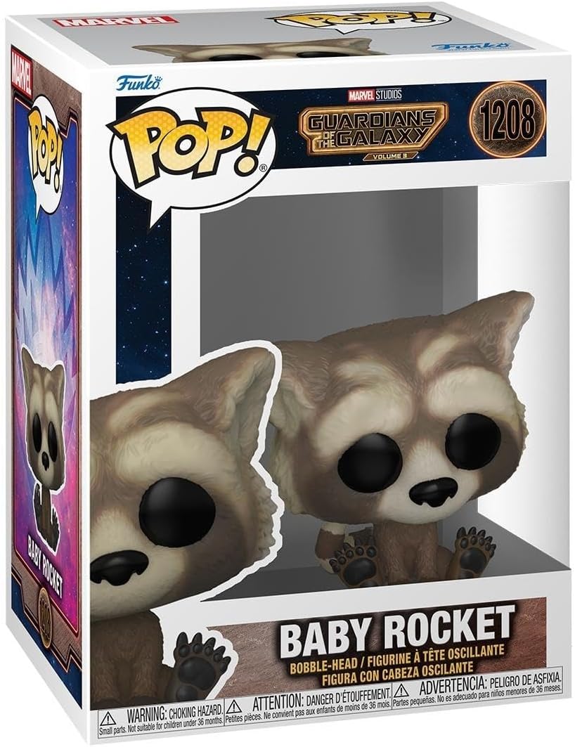 Funko Pop! Baby Rocket figure packaging from Guardians of the Galaxy