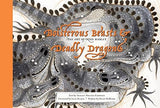 Book cover of 'Boisterous Beasts & Deadly Dragons' with intricate dragon illustration and orange border.