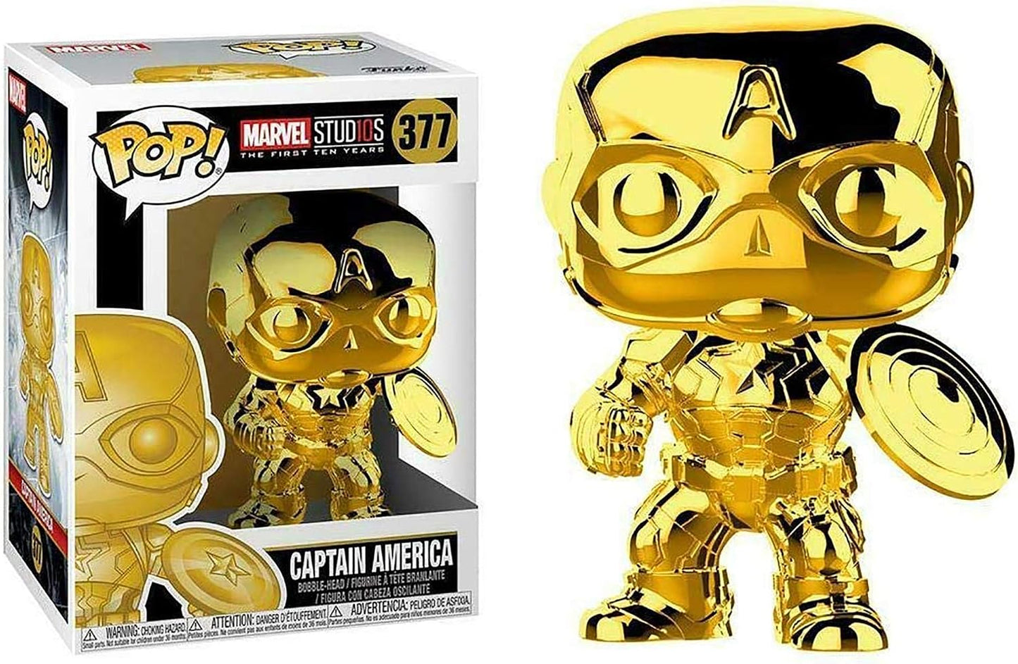 Pop! Marvel: Marvel Studios The First Ten Years - Captain America (Gold Chrome) #377