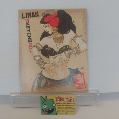 A limited edition sketch art book titled 'LIMAN Sketches' featuring a sketch of a girl on the cover. The book is signed and indicates it is a collector's item.