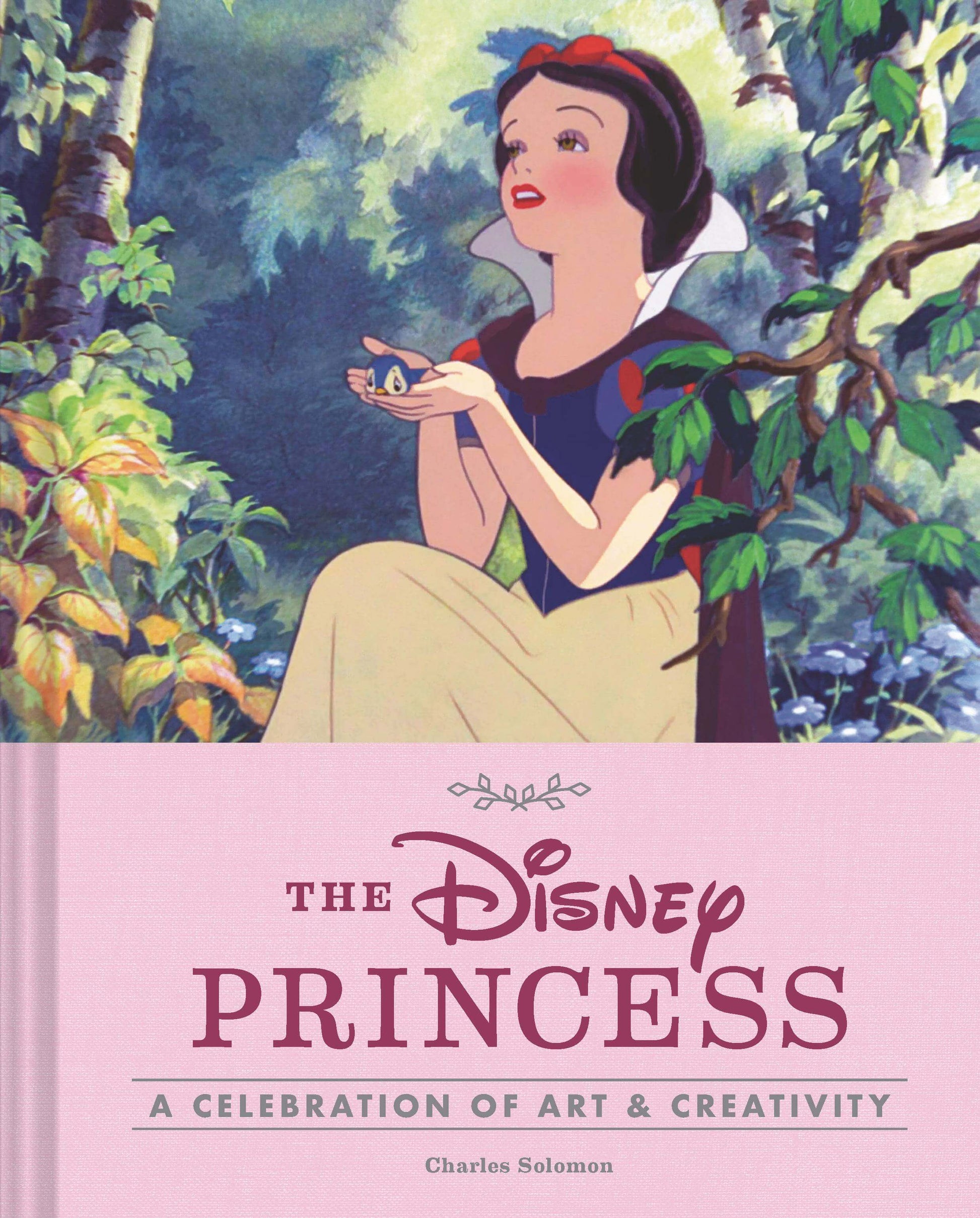 A book cover featuring a classic Disney princess character in an outdoor setting, holding a small bird.