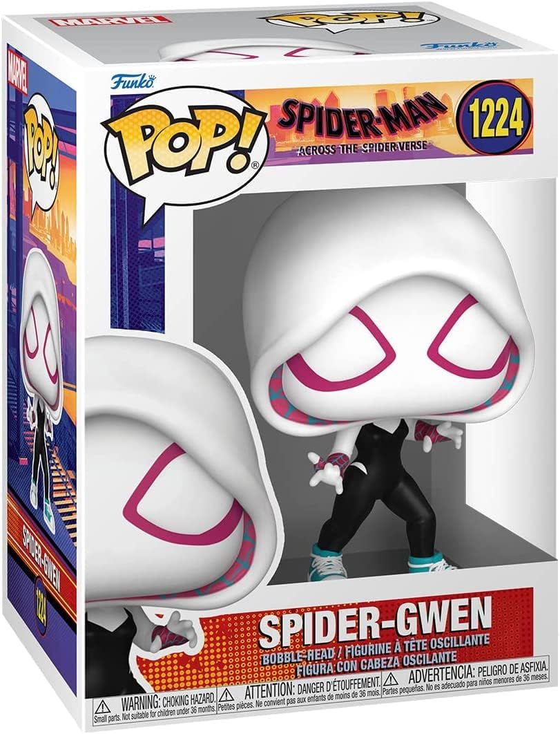 Funko Pop! Spider-Gwen packaging with colorful design