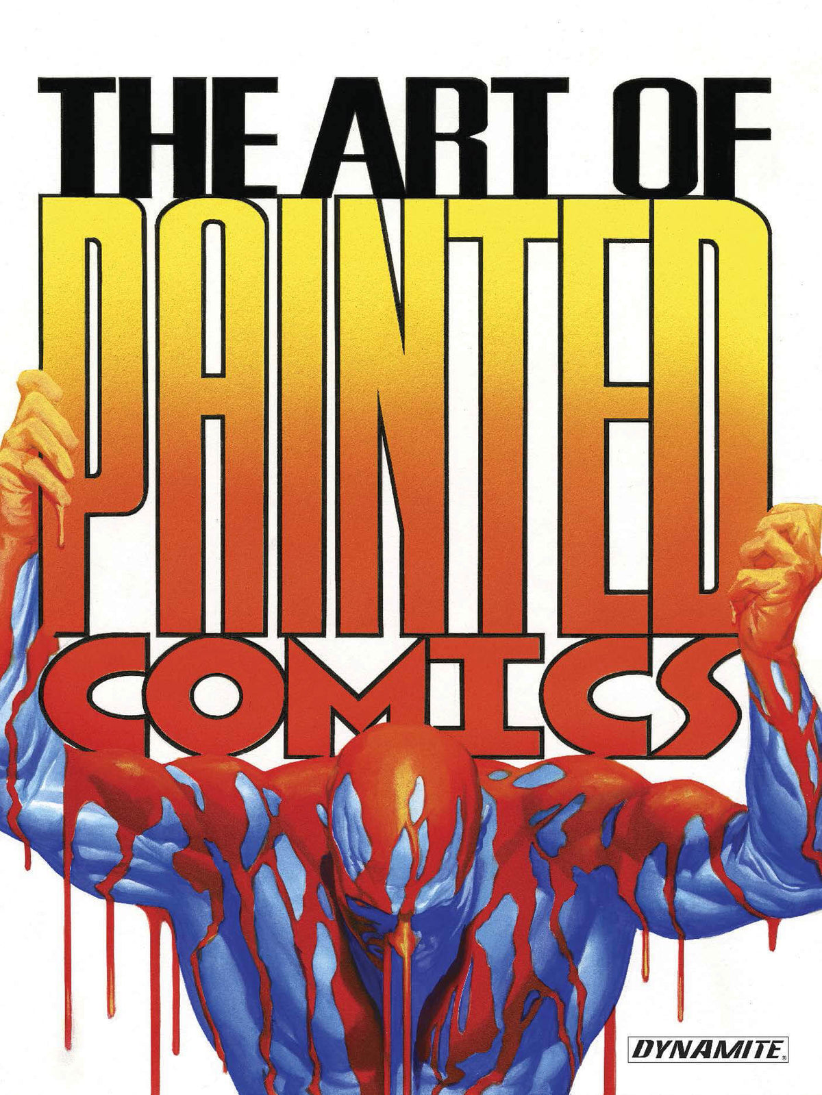 Cover of 'The Art of Painted Comics' book featuring a stylized, illustrated character with a lot of red detailing on a yellow and orange background.