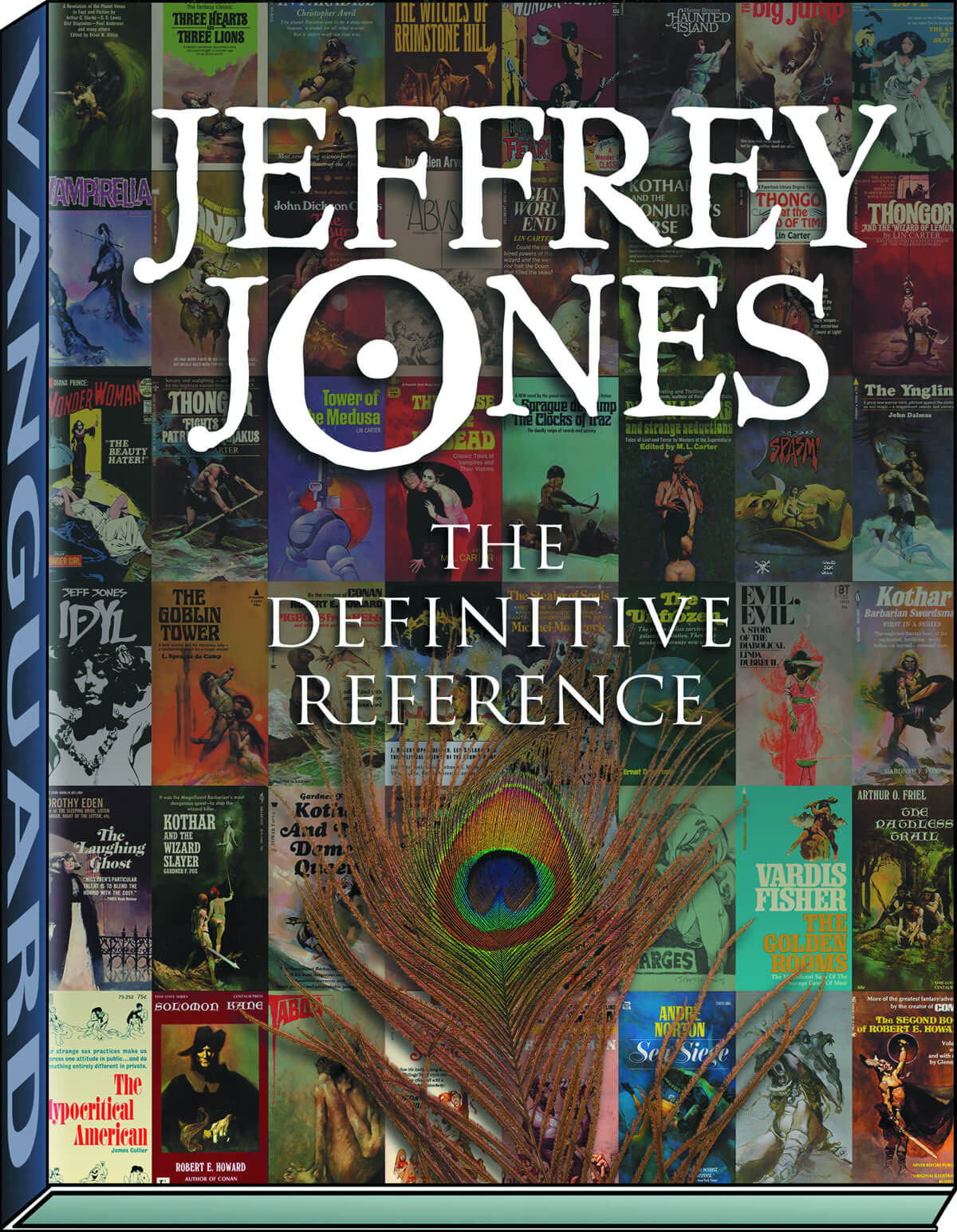 Cover of the book 'JEFFREY JONES DEFINITIVE REFERENCE HC' featuring a montage of various illustrations and book covers by the artist Jeffrey Jones.