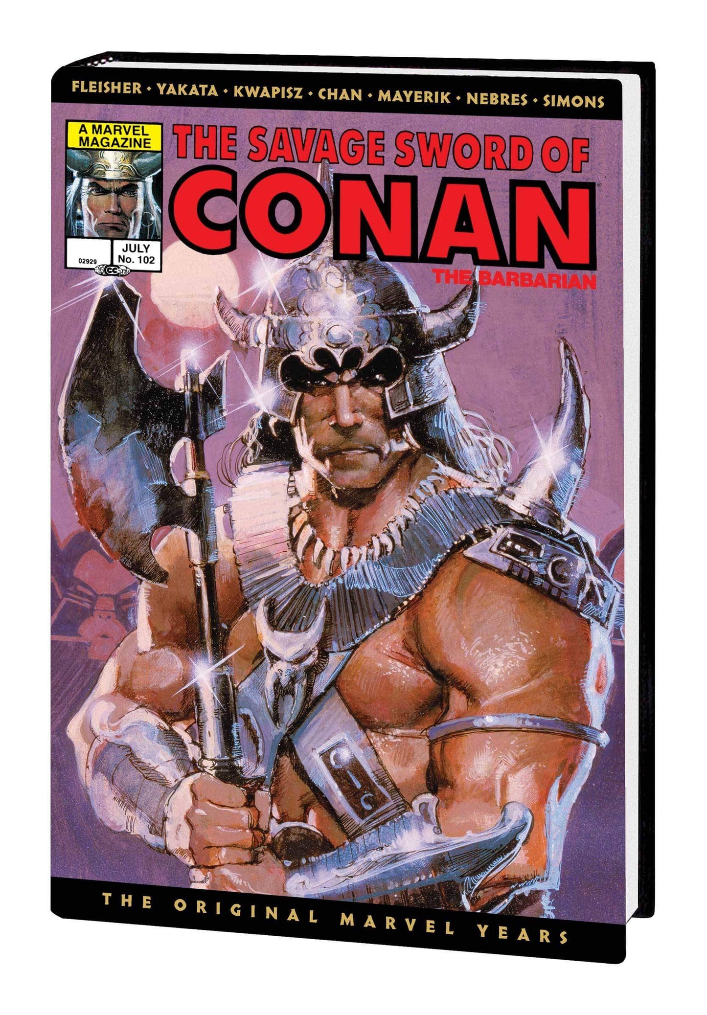 Cover of 'SAVAGE SWORD OF CONAN MARVEL YEARS OMNIBUS HC VOL 08 SIENKIE' featuring a stylized illustration of Conan the Barbarian in armor, holding a sword.