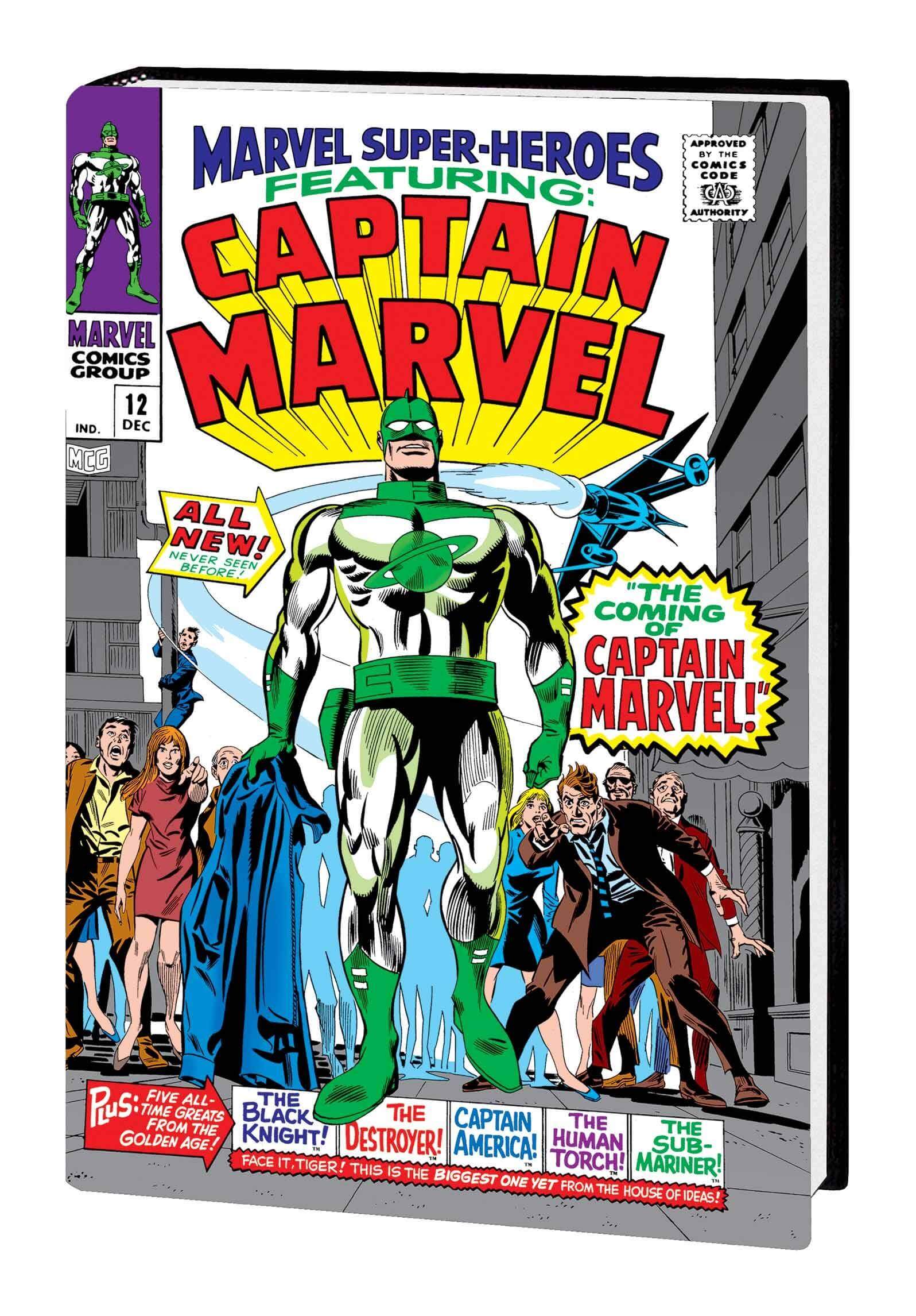 Cover of 'Captain Marvel' comic book featuring the character Captain Mar-Vell with a background of a city street. The cover indicates it's issue #12-13, cologne edition, and highlights that it's.