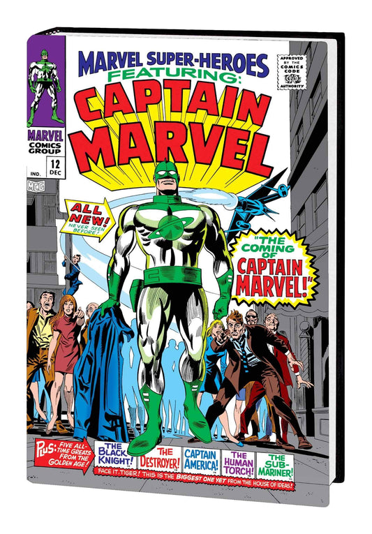 Cover of 'Captain Marvel' comic book featuring the character Captain Mar-Vell with a background of a city street. The cover indicates it's issue #12-13, cologne edition, and highlights that it's.