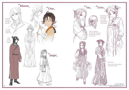 Illustrations of various characters with their names in a stylized design.