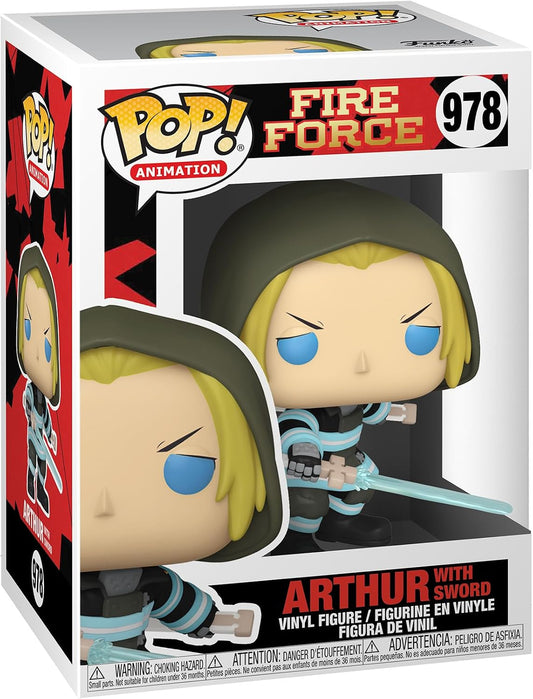 Funko Pop! vinyl figure packaging for Arthur with sword from Fire Force