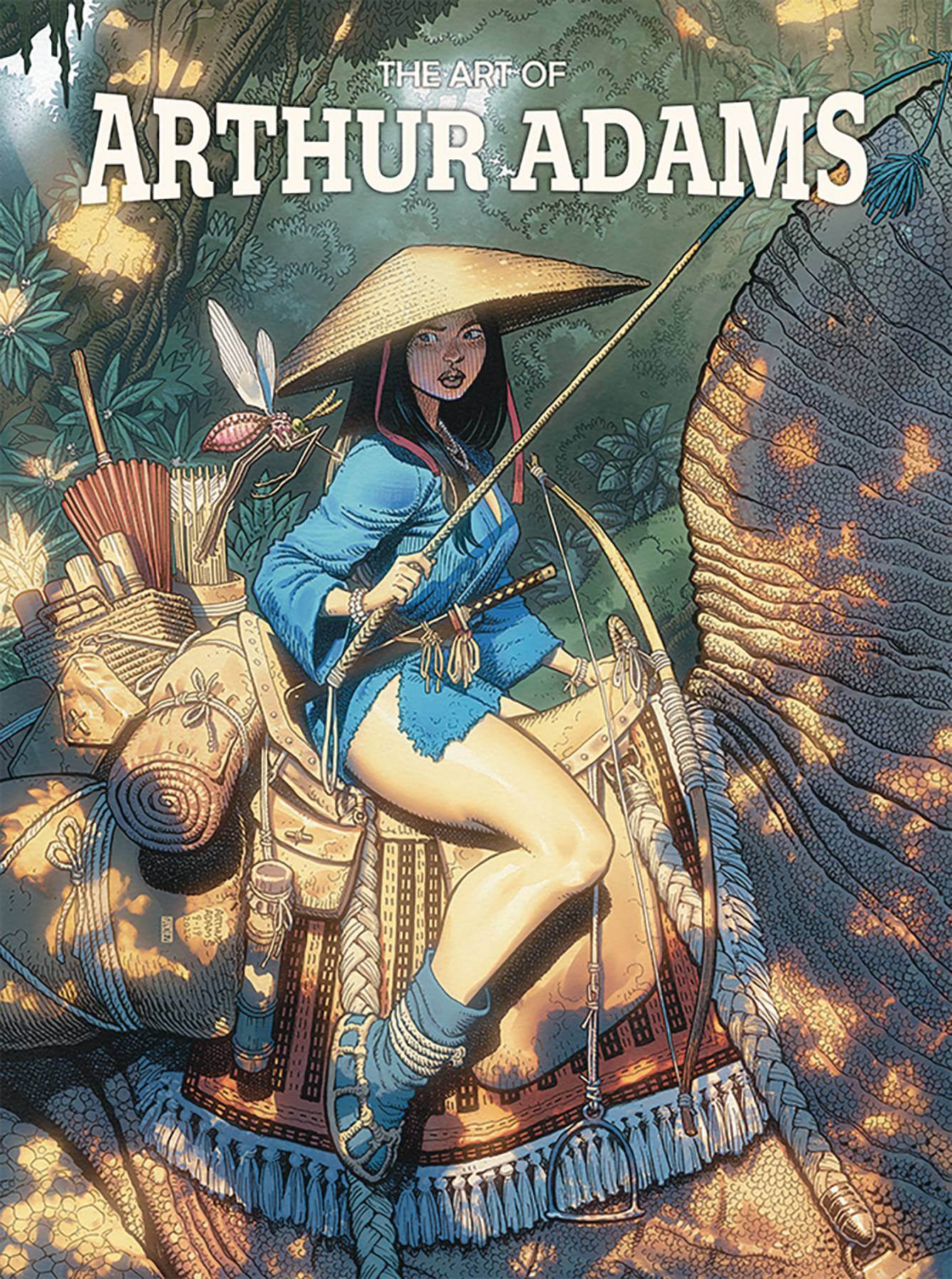 Cover of 'The Art of Arthur Adams SC' featuring an illustrated character on horseback in a forest setting.