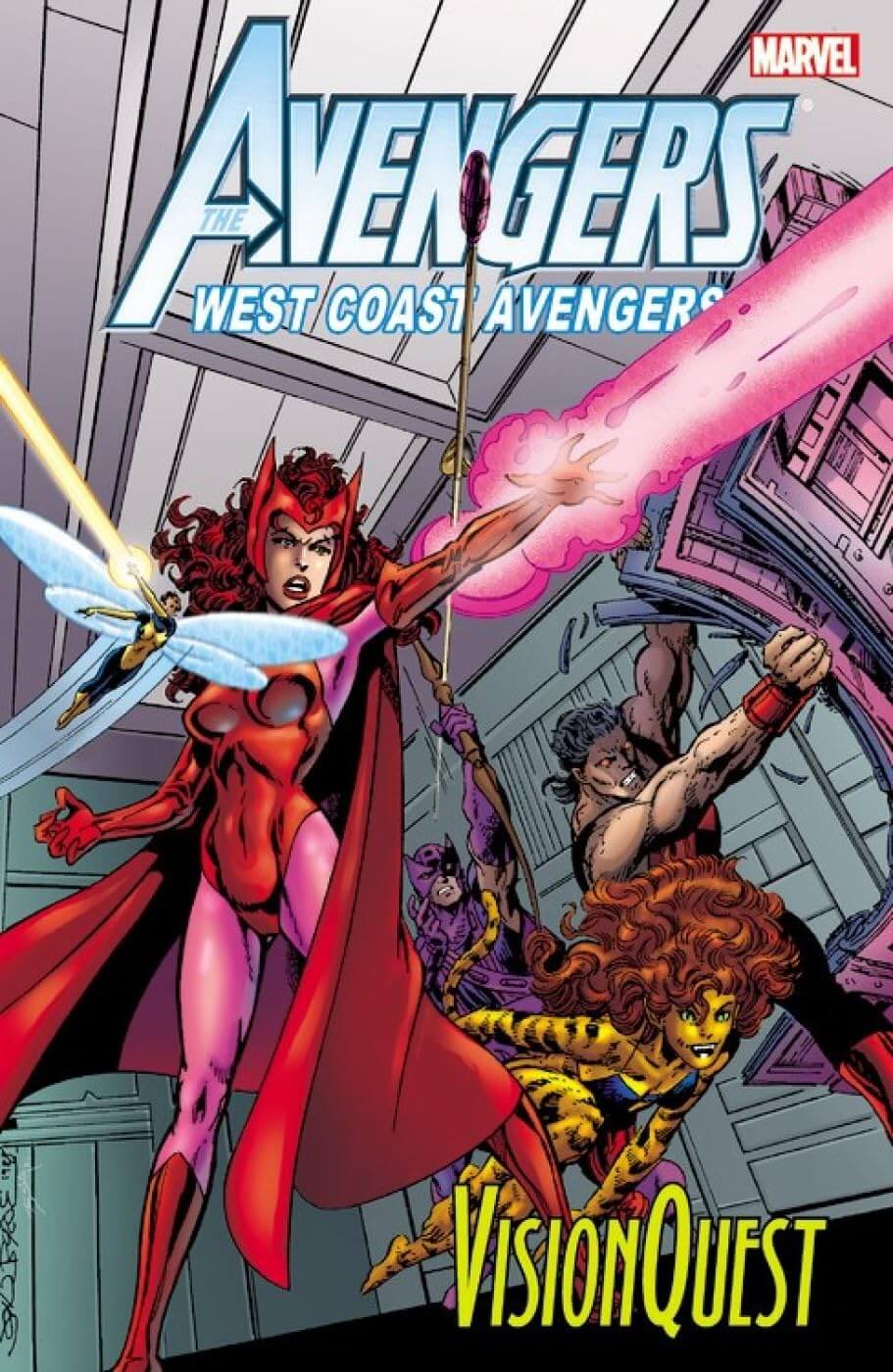 Comic book cover featuring superhero characters with 'Avengers' and 'West Coast Avengers' text.