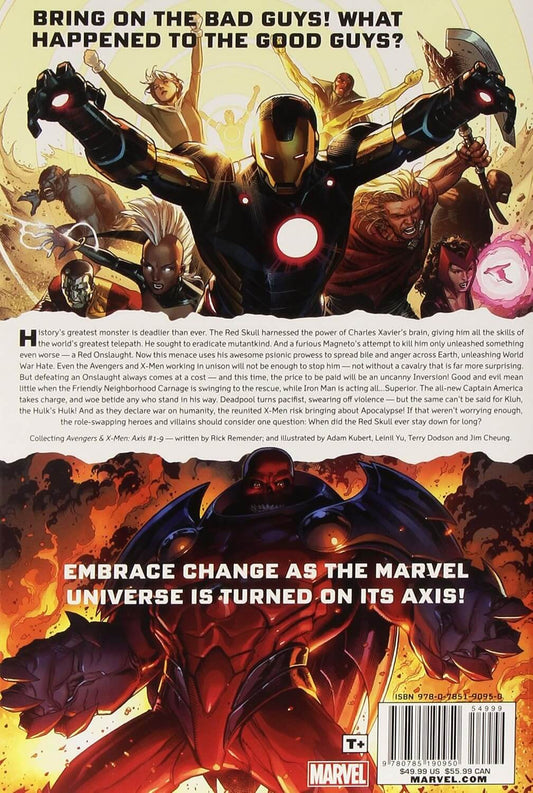 Comic book cover with superhero characters and text about the Marvel Universe