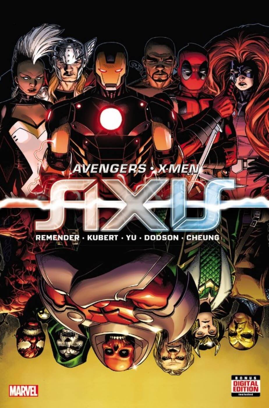 Comic book cover featuring characters from 'Avengers vs X-Men' with the title and Marvel logo.