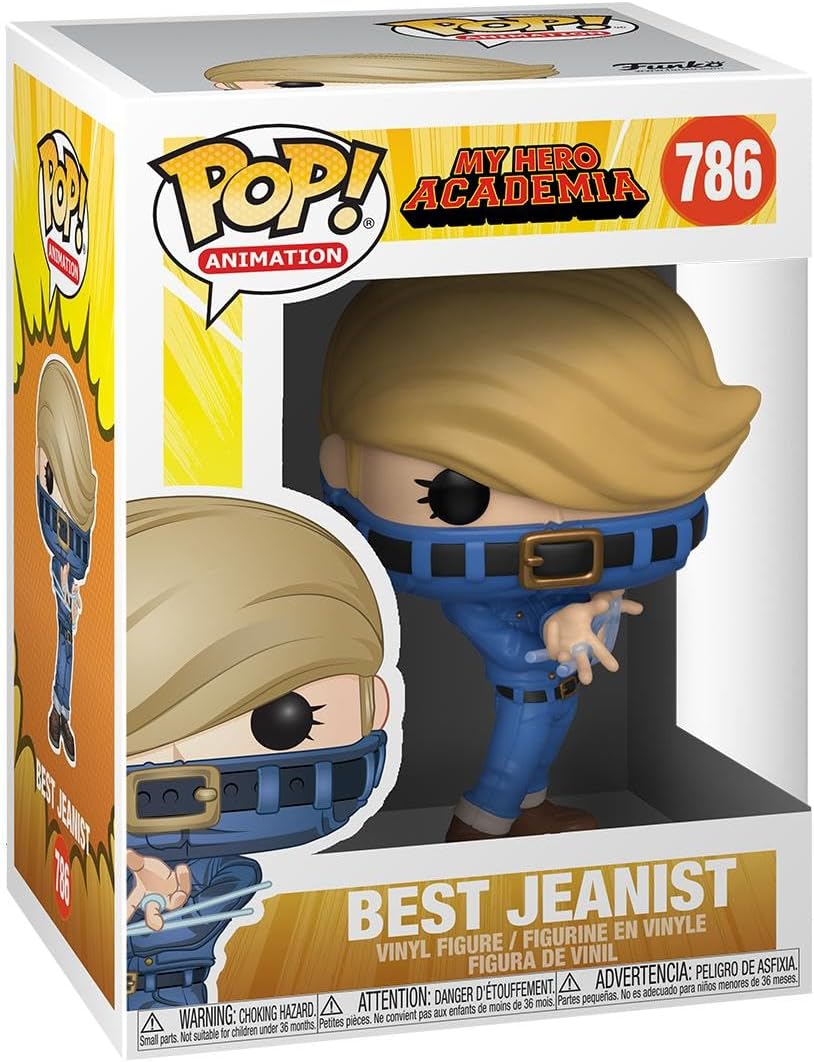 Funko Pop! vinyl figure packaging for 'Best Jeanist' from 'My Hero Academia' with Pop! Animation branding.