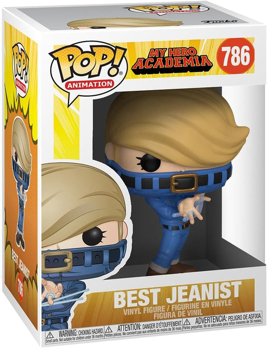 Funko Pop! vinyl figure packaging for 'Best Jeanist' from 'My Hero Academia' with Pop! Animation branding.