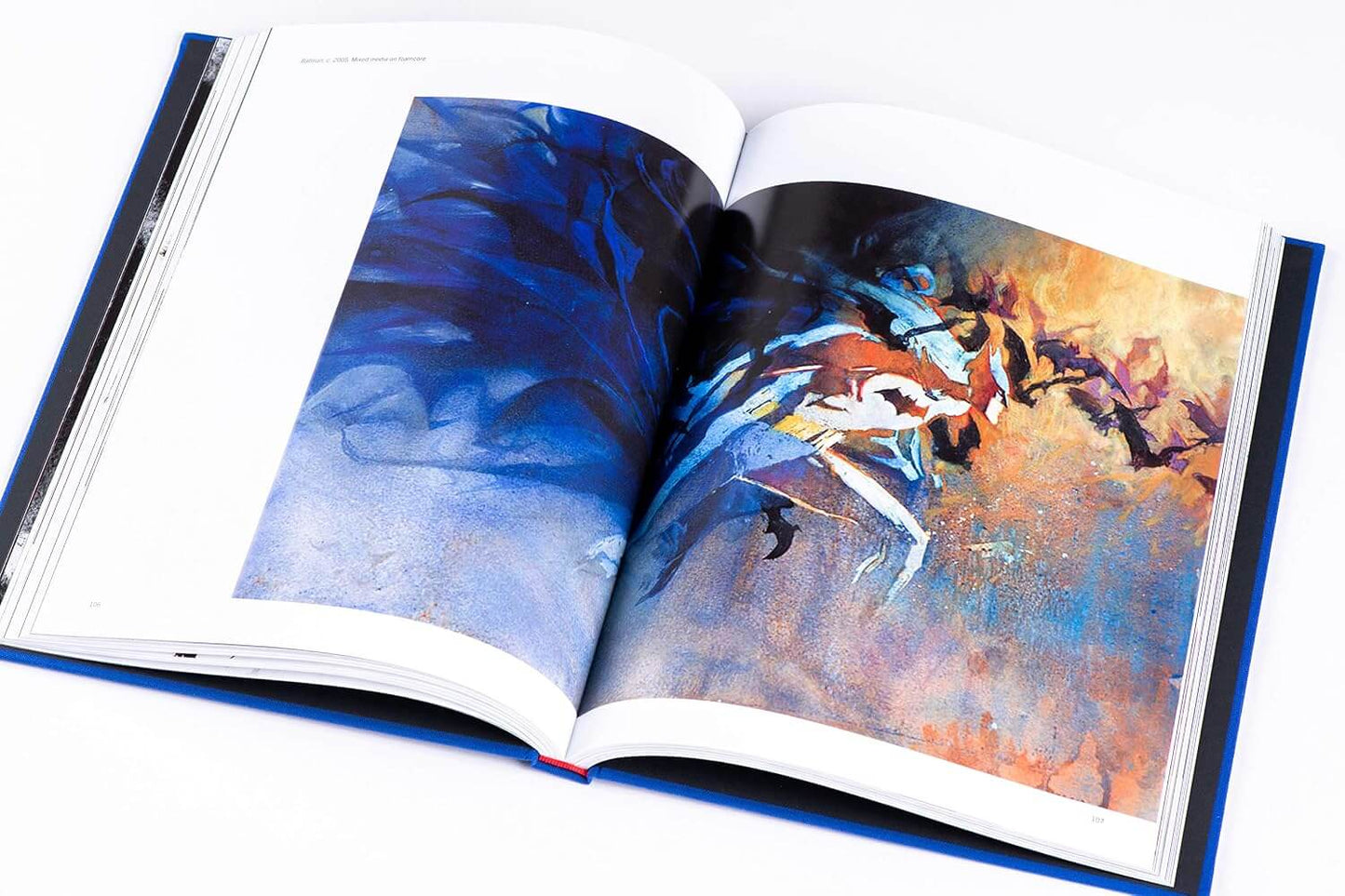 Double page spread in Revolution comic art book displaying a vivid abstract painting.