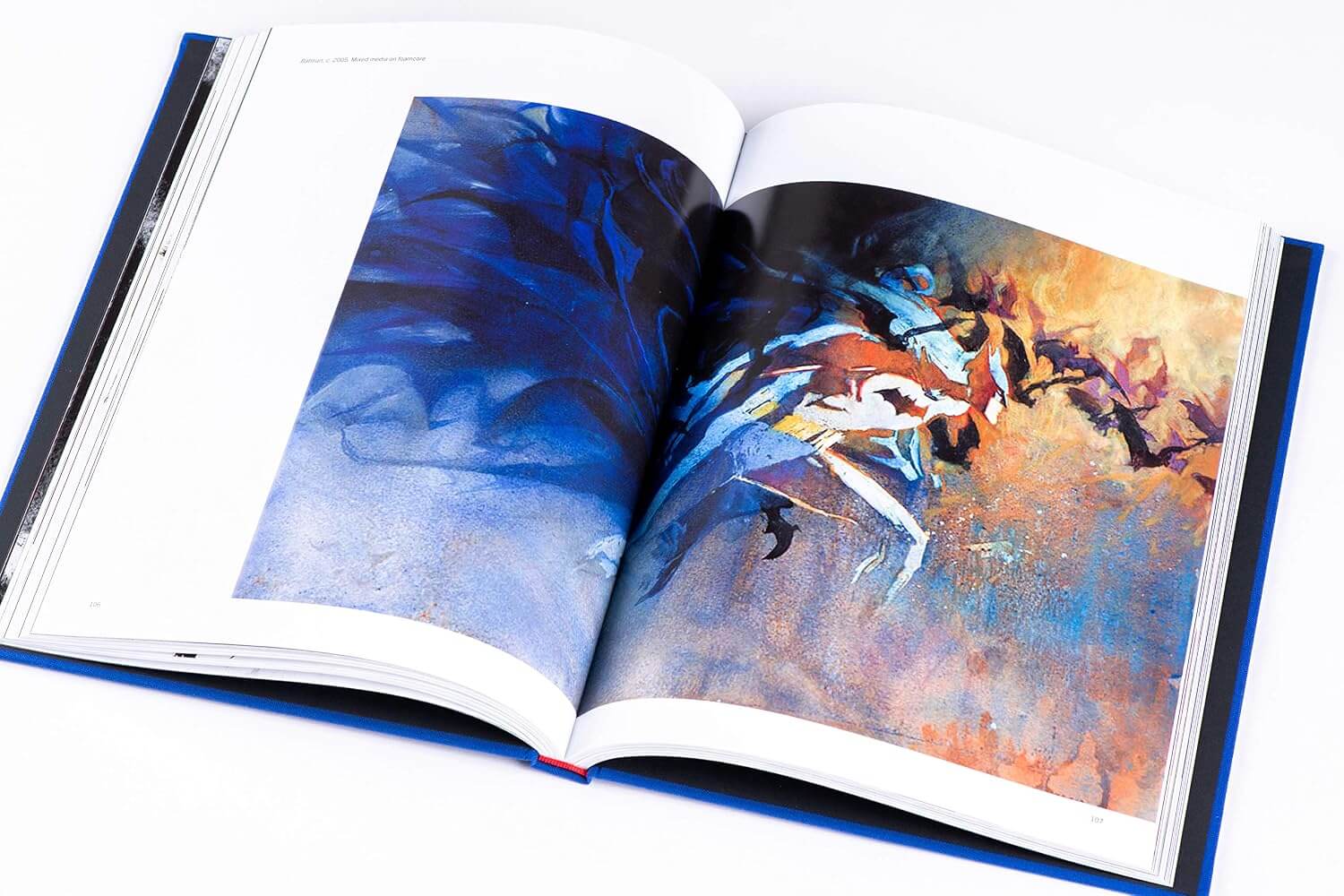 Double page spread in Revolution comic art book displaying a vivid abstract painting.