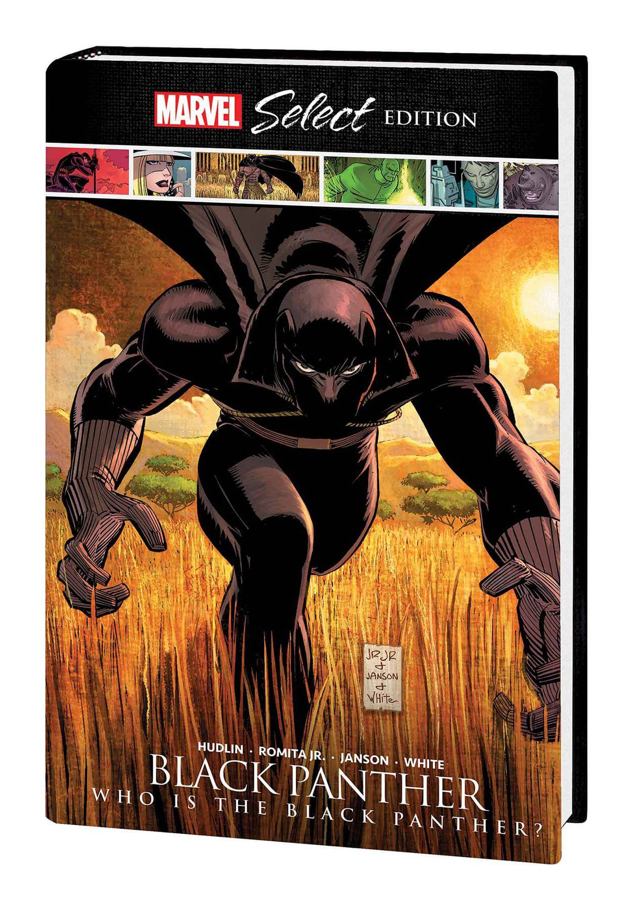 Marvel Select edition of 'Black Panther' book with superhero design on cover