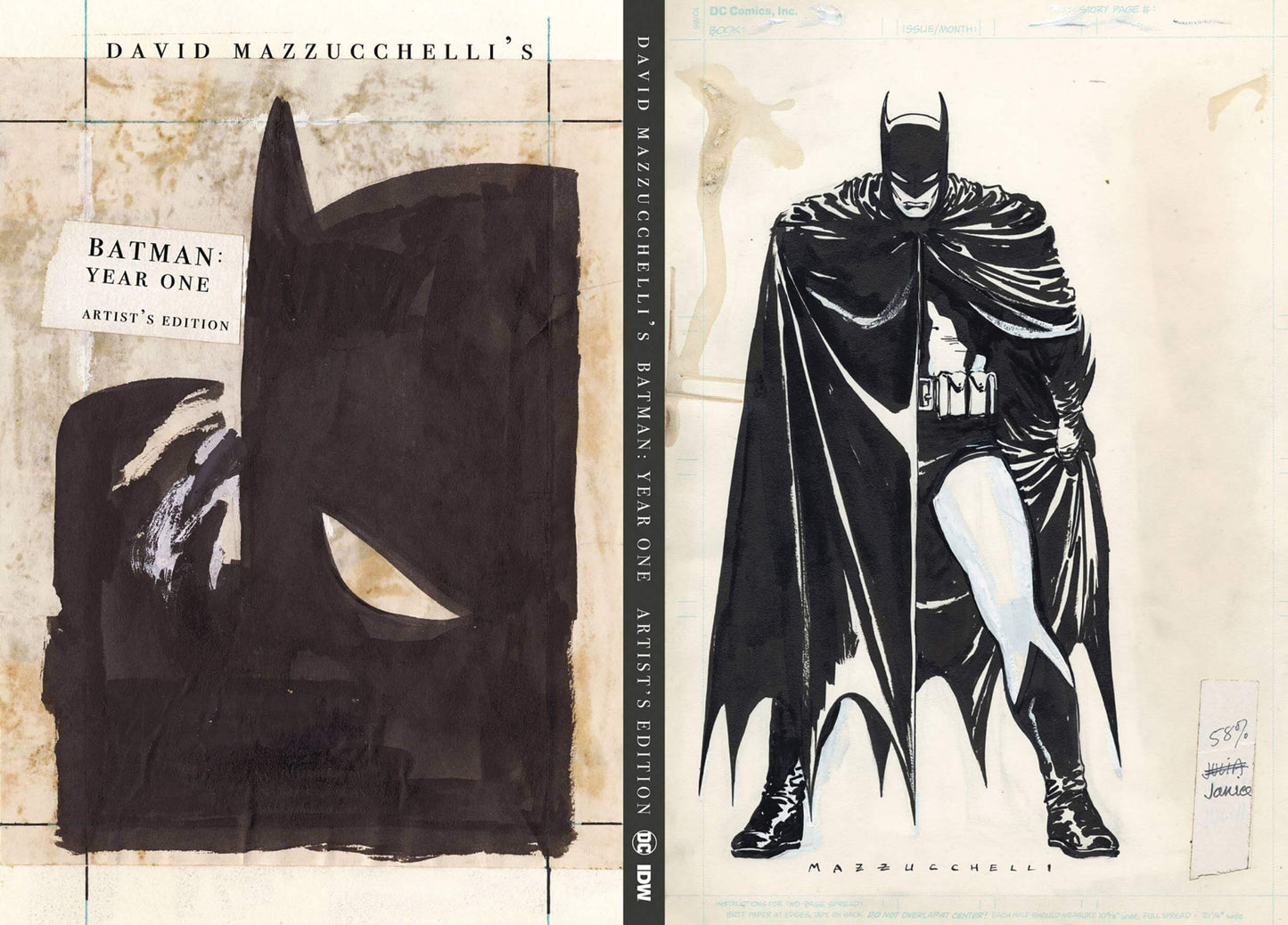 Batman: Year One by David Mazzucchelli with black and white illustrations on a beige background