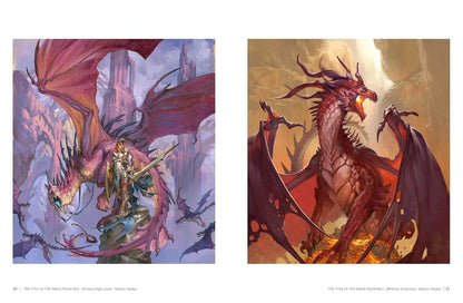 Elsewhere The Fantasy Art of Jesper Ejsing interior pages featuring red dragon concept art