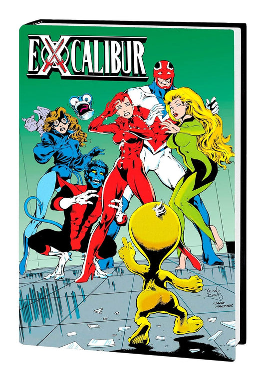 Excalibur Omnibus Volume 2 Hardcover comic book cover art by Alan Davis featuring Captain Britain Nightcrawler Shadowcat Rachel Summers and Meggan