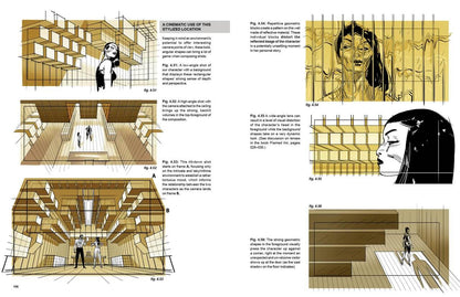 A printed page or booklet spread showing architectural/illustrated diagrams, cross-sections, and line drawings with captions and labels. The page is mostly white with tan, brown, black, and gray linework and text blocks arranged in a catalog-like layout.