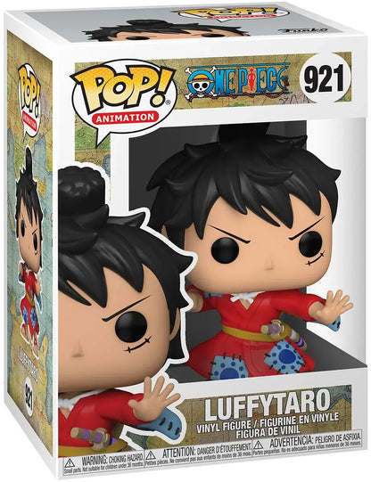Funko Pop! vinyl luffytaro from one piece figure packaging with character illustration and branding