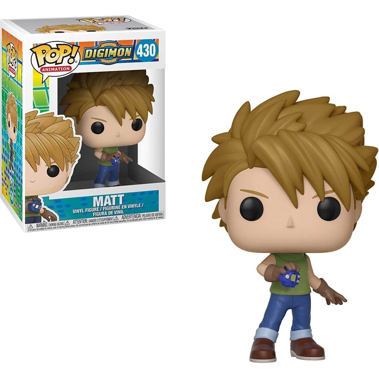 Digimon Pop! Vinyl figure of Matt next to its packaging