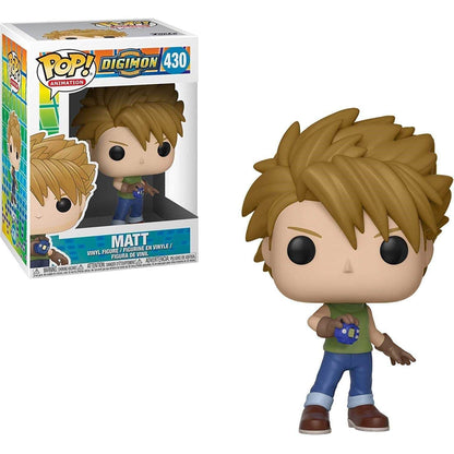 Digimon Pop! Vinyl figure of Matt next to its packaging