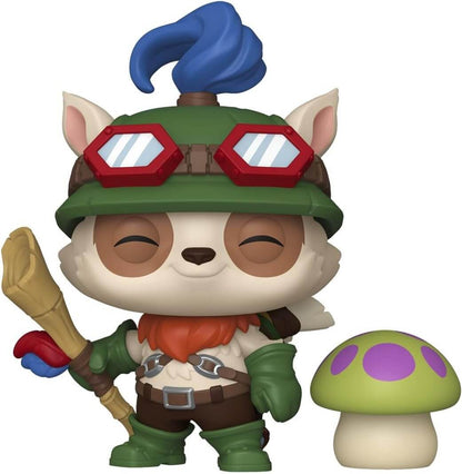 Animated character with goggles and a mushroom on a white background