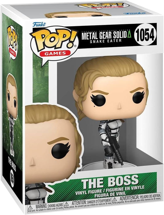 Funko Pop! vinyl figure packaging for 'Metal Gear Solid' with 'The Boss' character.