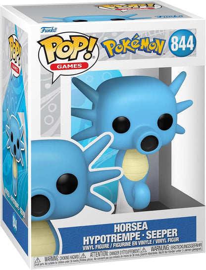 Funko Pop! Games Pokémon Horsea Hypotrempe Seepers vinyl figure number 844 in its original window box packaging.