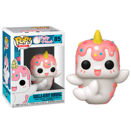 Funko Pop! Althome! Vanilla Berry Nornwhal vinyl figure shown next to its original window box packaging on a white background.
