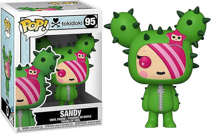 Funko Pop! vinyl figure of a character in a green costume with pink accents, next to its packaging.