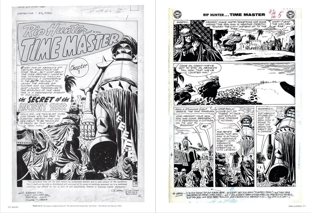 Two vintage comic book pages from 'Rip Hunter.