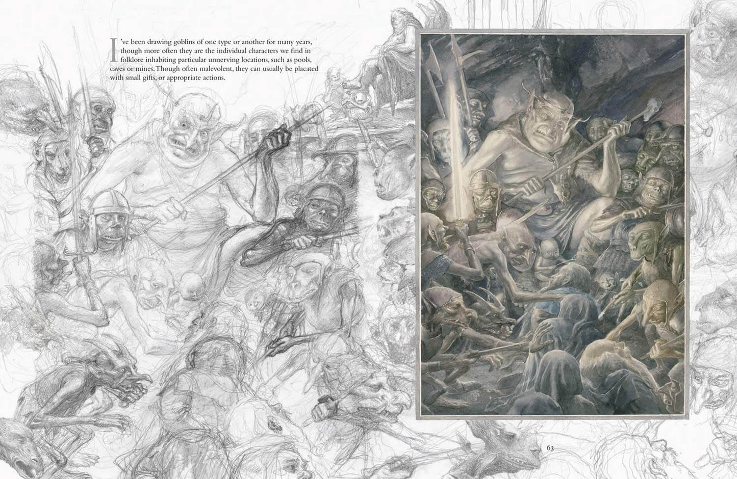 Illustration of a battle scene with detailed characters and a close-up inset.