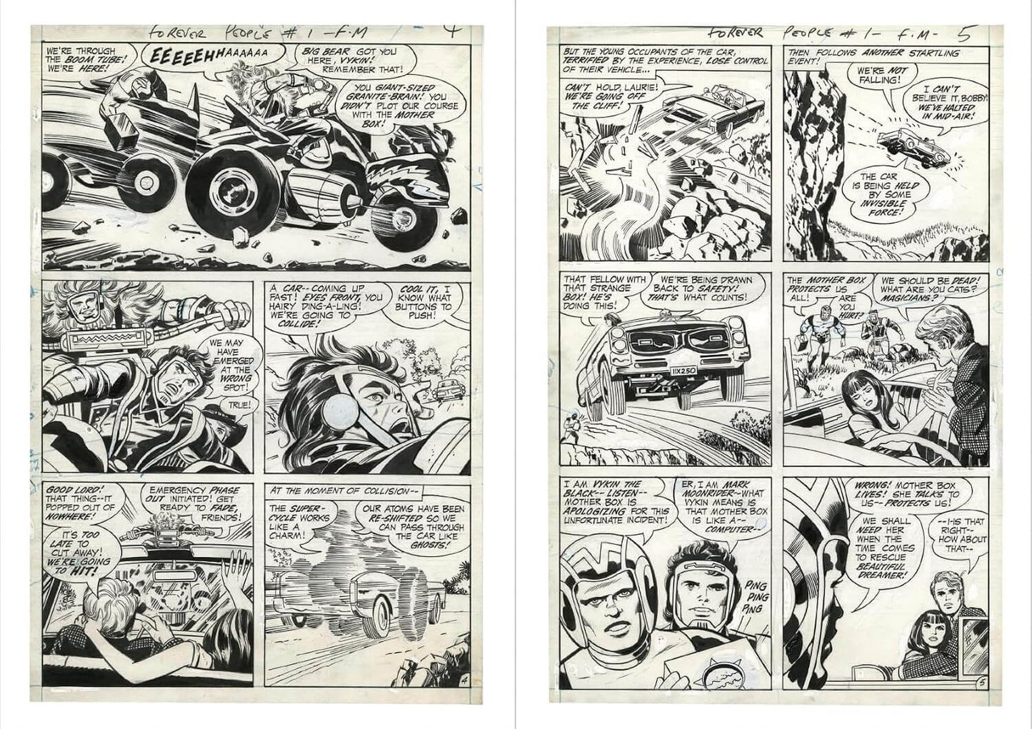 Comic book page with various panels showing action and characters.