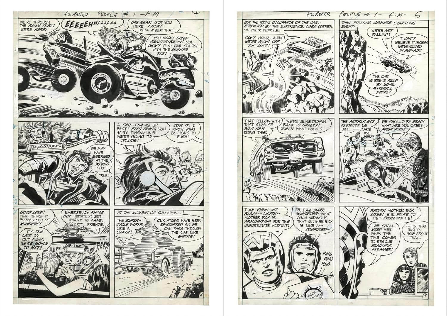 Comic book page with various panels showing action and characters.