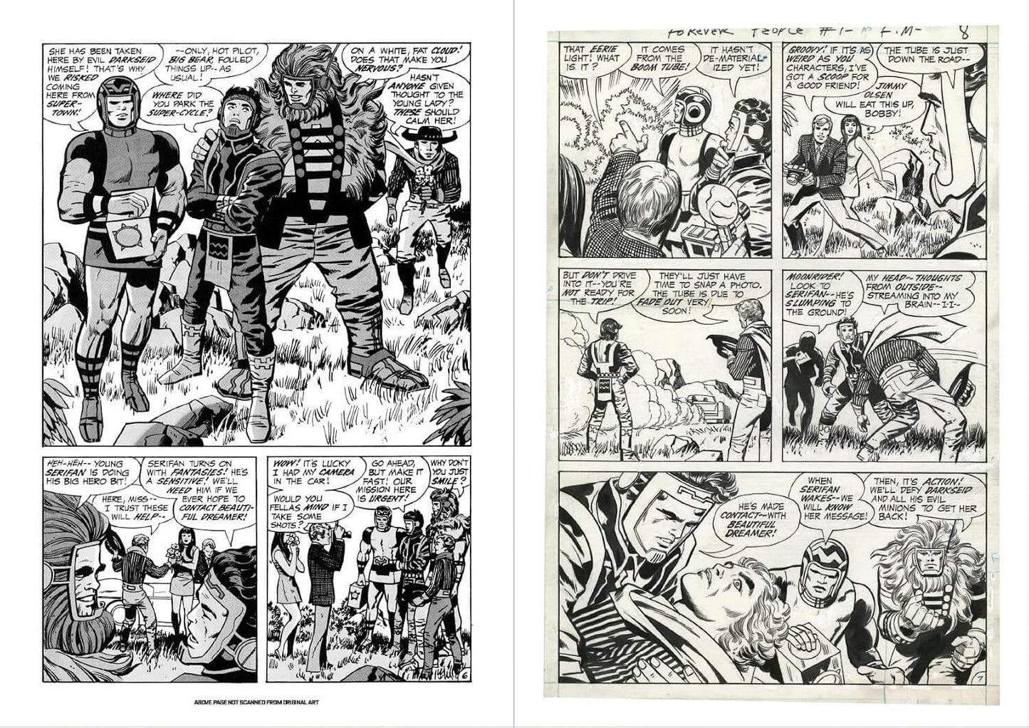 Comic book page with black and white illustrations of characters and action scenes.