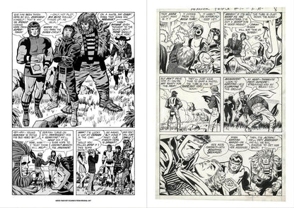 Comic book page with black and white illustrations of characters and action scenes.